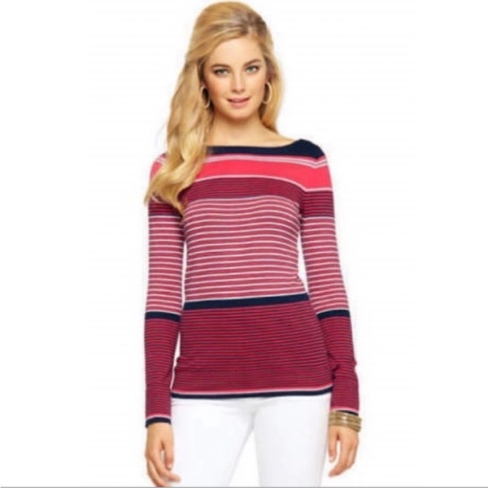 Lilly Pulitzer Pink and Navy Striped Sweater